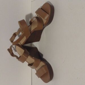 14th & Union Narissa Slingback Wedge Sandal Cognac Brown Women’s Shoes  size 7.5